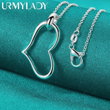 925 Silver Heart Pendant Necklace Wedding Jewelry