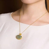 Silver Hetian Sapphire Pendant Necklace, Chinese Palace Retro Style