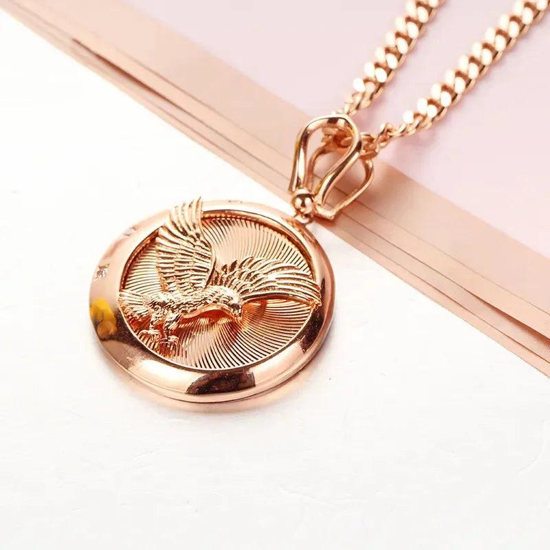 14K Rose Gold Plated Peng Bird Pendant Couple Necklace