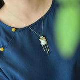 Hetian Jade Jade Inlaid Pearl Square Pendant Necklace