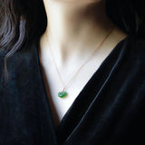 Silver Inlaid Hetian Jade Yuanbao Pendant Necklace Retro Charm Jewelry
