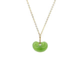 Silver Inlaid Hetian Jade Yuanbao Pendant Necklace Retro Charm Jewelry