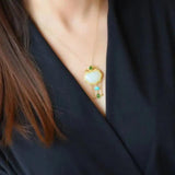 Silver Inlaid Hotan Jade Pendant Necklace with Tassel