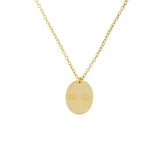 925 Silver Eye Pattern Round Plate Pendant Necklace