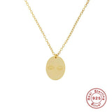 925 Silver Eye Pattern Round Plate Pendant Necklace