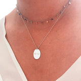 925 Silver Eye Pattern Round Plate Pendant Necklace