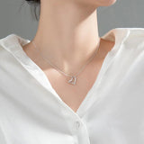 Heart-Shaped Silver Chain Necklace for Women