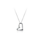 Heart-Shaped Silver Chain Necklace for Women