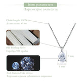 925 Silver Pendant Necklace CZ Zircon Stone Jewelry