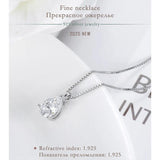 925 Silver Pendant Necklace CZ Zircon Stone Jewelry