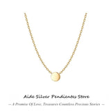 925 Silver Smooth Round Clavicle Necklace for Women