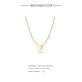 925 Silver Smooth Round Clavicle Necklace for Women