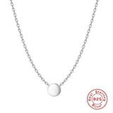 925 Silver Smooth Round Clavicle Necklace for Women