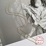925 Silver Smooth Round Clavicle Necklace for Women