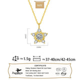 TrustDavis 925 Sterling Silver Star Zircon Necklace For Women Office Lady