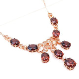 14K Rose Plated Ruby Pendant Necklace for Wedding