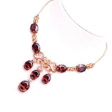 14K Rose Plated Ruby Pendant Necklace for Wedding