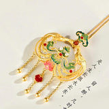 Hetian Jade Phoenix Pendant Tassel Necklace Wedding Jewelry Gift