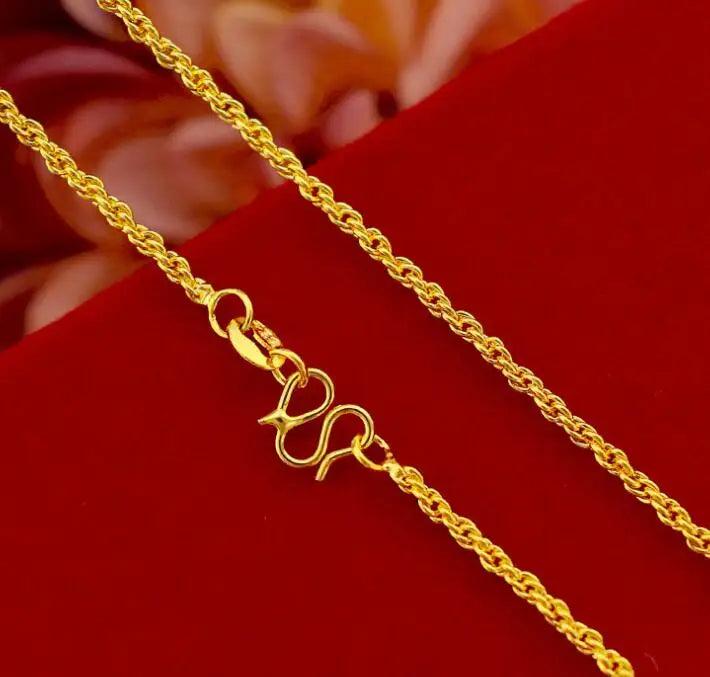 NK10 Fine Jewelry 24KT Slim Chain Link Necklace