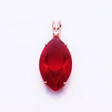 Ladies 585 Purple Ruby Pendant Geometry Necklace 14K Rose Jewelry