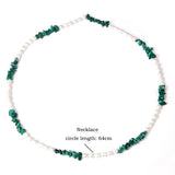 Stone Pearl Aquamarine Necklace Choker for Women