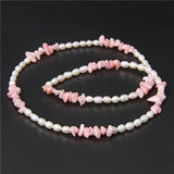 Stone Pearl Aquamarine Necklace Choker for Women