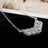 925 Silver Leaf Hollow Necklace 19 Inch Chain For Woman