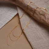 14k Plated Thin Chain Chocker Necklace Women Gift Christmas