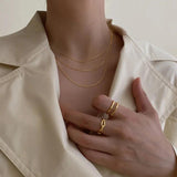 14k Plated Thin Chain Chocker Necklace Women Gift Christmas