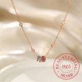 925 Silver Colorful Circle Pendant Necklace for Women Girls