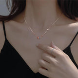 925 Silver Colorful Circle Pendant Necklace for Women Girls