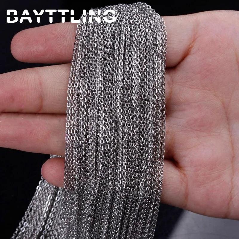 S925 Silver 5pcs 16-24 Inch Chain Necklace 1mm Women Men Jewelry Gift