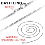 S925 Silver 5pcs 16-24 Inch Chain Necklace 1mm Women Men Jewelry Gift