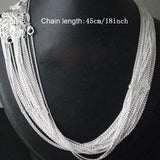 S925 Silver 5pcs 16-24 Inch Chain Necklace 1mm Women Men Jewelry Gift