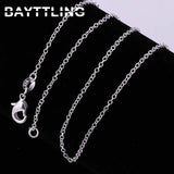 S925 Silver 5pcs 16-24 Inch Chain Necklace 1mm Women Men Jewelry Gift