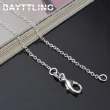 S925 Silver 5pcs 16-24 Inch Chain Necklace 1mm Women Men Jewelry Gift