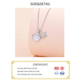Sterling Silver Shell Star Circle Necklace Round Jewelry