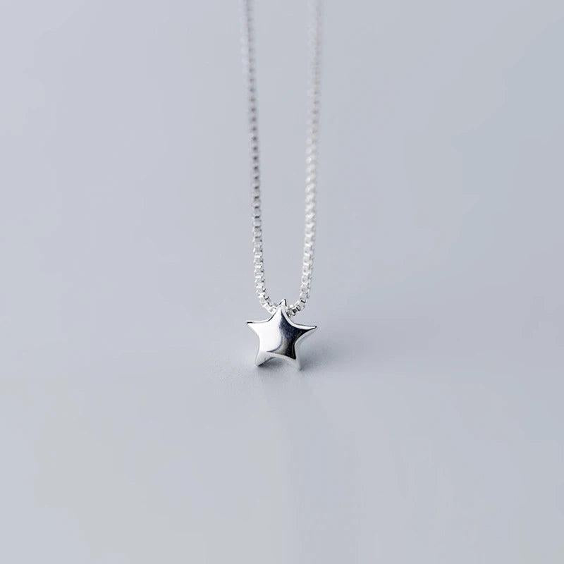 925 Sterling Silver Star Charm Pendant Necklace for Women