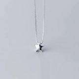 925 Sterling Silver Star Charm Pendant Necklace for Women