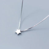 925 Sterling Silver Star Charm Pendant Necklace for Women