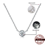 925 Silver CZ Zircon Necklace Women's Wedding Jewelry
