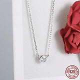 925 Silver CZ Zircon Necklace Women's Wedding Jewelry