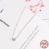 925 Silver CZ Zircon Necklace Women's Wedding Jewelry