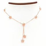 Purple Tassel Flower Chain Necklace 14K Rose Plated Classic Wedding Jewelry