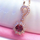 Classic 14K Rose Chain in Ruby Necklaces for Ladies Wedding Jewelry