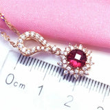 Classic 14K Rose Chain in Ruby Necklaces for Ladies Wedding Jewelry