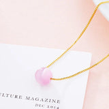 Real 18KT Pendant Necklace Amethyst Agate Green Bead NL131