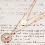 Rose Gold Crystal Double Layer Necklace