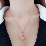 14k Rose Gold Ethnic Geometric Pendant Necklace