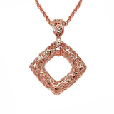 14k Rose Gold Ethnic Geometric Pendant Necklace